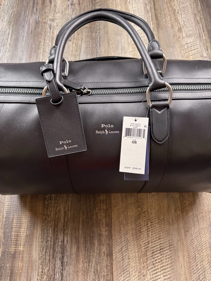 Lona de cuero liso negra Polo Ralph Lauren para hombre $498,00 Foto 1 de 4