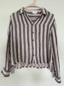 Blusa a Rayas Socialite Talla Mediana Informal Elegante Ropa de Trabajo Clásica Preppy Top - Imagen 1 de 6
