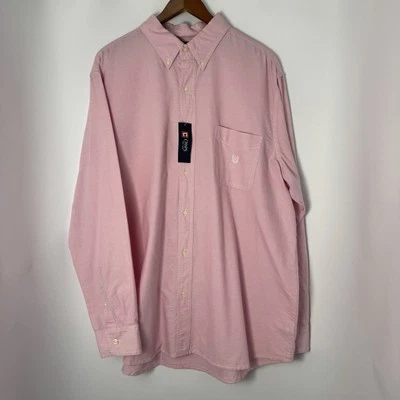 Chaps Mens Pink Oxford Button Down Shirt XL Long Sleeve 100% Cotton NWT - Image 1 of 4