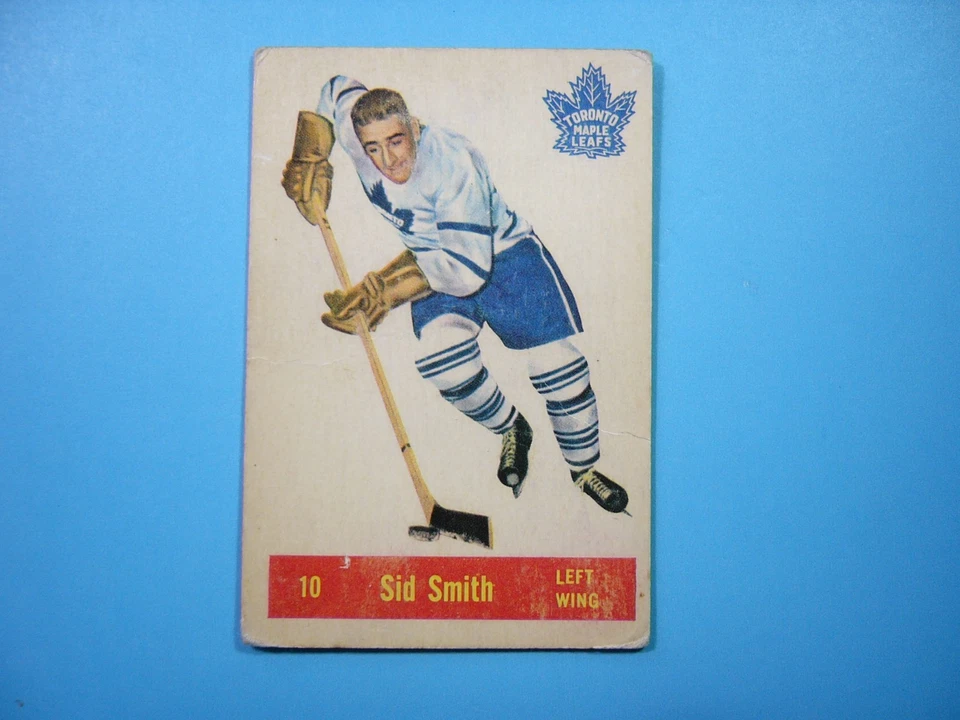 1957/58 PARKHURST NHL HOCKEY CARD #10 SID SMITH GD/VG MAPLE LEAFS 57/58 PARKIE - Image 1 of 2