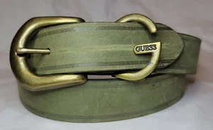 Vintage Women's Guess USA Green Nubuck Leather G Buckle Belt Size L - Picture 1 of 10