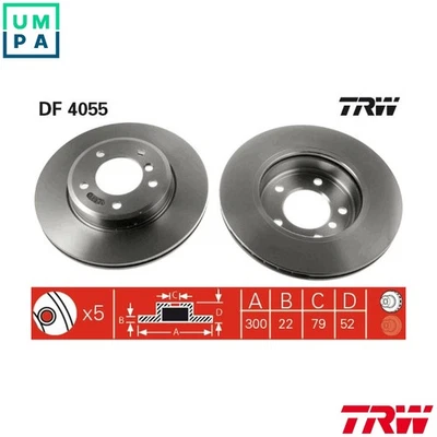 2x BRAKE DISC DF4055 FOR BMW M54 B25 2.5L 6cyl 3 SERIES N42B18A N46B18A 1.8L - Image 1 of 4