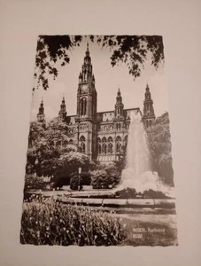 Wien 1960 Rathaus Austria small postcard a3 - Foto 1 di 2