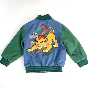 Disney Store König der Löwen Jacke Jugend 4 Kinder blau Varsity Bomber Simba Mufasa Vintage - Bild 1 von 10