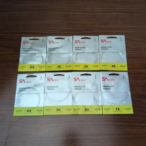 Scientific Anglers Absolute Trout Leader - 8pk Assortment -9ft, 0X-7X- FREE SHIP - Picture 1 of 4