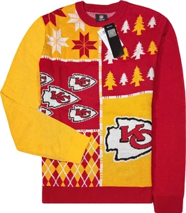 FOCO NFL Kansas City Chiefs Busy Block Ugly Sweater - NWT Mens Small #47581-FL5 - Picture 1 of 2