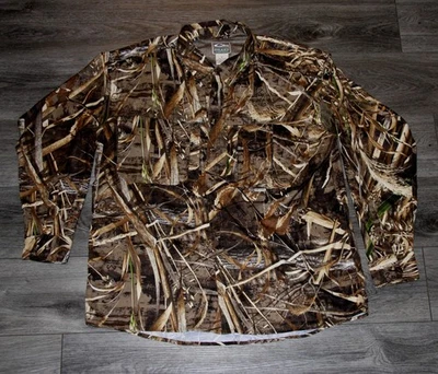 Drake Button Up Camouflage Shirt Realtree Max-5 Vented Men's Large Long Sleeve - Image 1 of 3