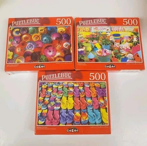 3 Puzzlebug by CraZArt 500 Piece Jigsaw Puzzles. New Unopened - Picture 1 of 4