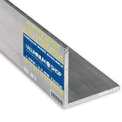 THE ALUMINIUM SHOP Equal Aluminium Angle Mill Finish Multi Listing All Sizes And Lengths Grade 6063