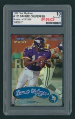 1999 Fleer Mystique Daunte Culpepper ROOKIE RC /2999 #105 PRO 10 GEM MINT - Image 1 of 2