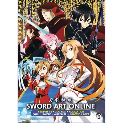 Sword Art Online (Season 1-3 Alicization + GGO 1&2 + 3 Movie + SP + 2 OVA) ~ DVD - Image 1 of 4