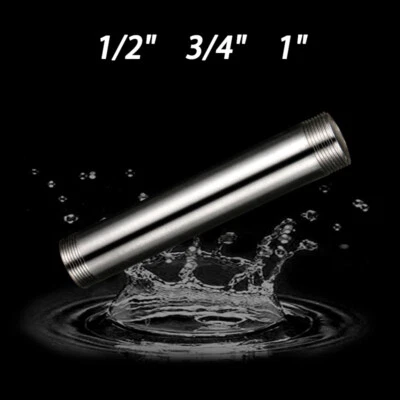 BSP Stainless Steel Pipe Threaded Pipe Fittings 1/2''-1'' 30-1000mm Male x Male - Image 1 of 4