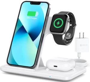 Kabelloses Ladegerät, 18 W, 3-in-1 induktive Ladestation - Bild 1 von 3