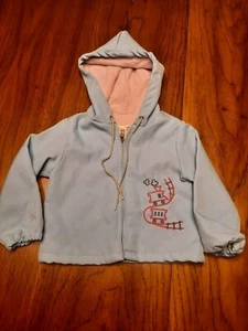 Weather Tamer Retro Vintage Toddler Jacket Boy Size 24M Train Blue Zip - Picture 1 of 9