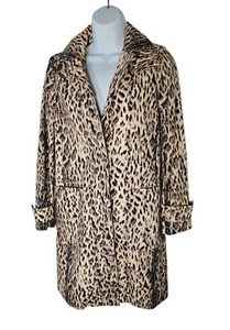 J.Crew Women's Trench Size 000 Leopard Print Zip Detachable Hood Water Resistant - Picture 1 of 14