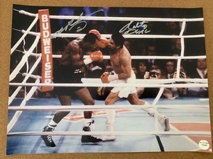 Roberto Duran & Sugar Ray Leonard Dual Signed Photo 16x12 - Allstar Signings COA - Picture 1 of 2