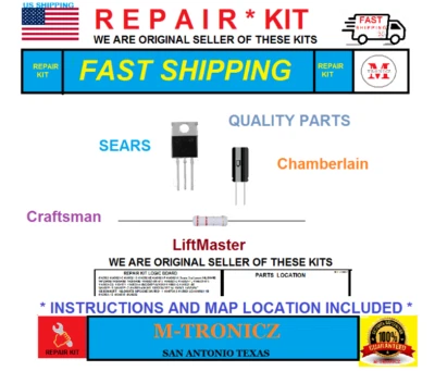 REPAIR KIT FOR LOGIC BOARD LiftMaster Chamberlain 41A5021-A /B/C/D/E/F/G/H/I/M