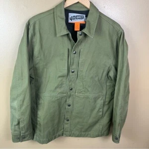 40 Grit Duluth Trading Canvas Utility Jacket Men's Green Size Medium - Picture 1 of 15