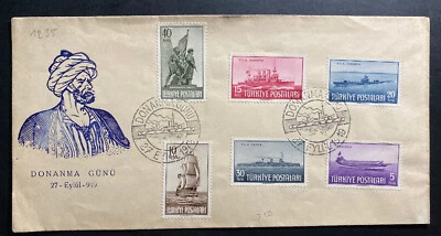 1949 Turkey First Day Cover FDC Donanma Gunu Sc#990-95 Marine Sakarya - Image 1 of 2