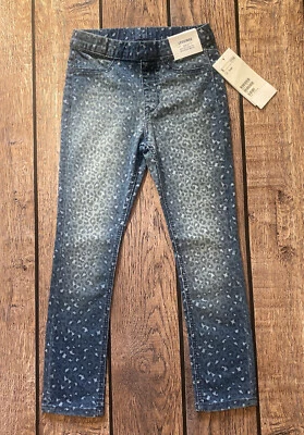 Leggings de mezclilla elásticos cintura elástica estampado animal azul H&M talla 4-5 años para niña Foto 1 de 2