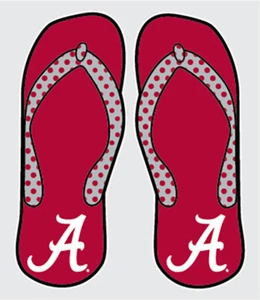 Calcomanía adhesiva de vinilo Alabama Crimson Tide FLIP FLOPS con logotipo de escritura A - Imagen 1 de 1