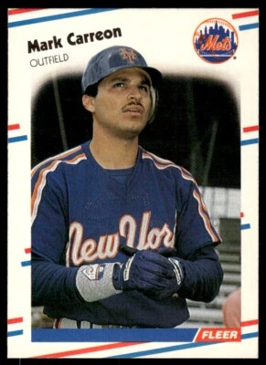 1988 Fleer Baseball Card Mark Carreon Rookie New York Mets #129 - Image 1 of 2