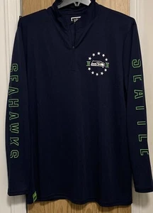 Top uomo Seattle Seahawks manica lunga 1/4 zip taglia XL PREZZO AL PUBBLICO $45,00 - Foto 1 di 9
