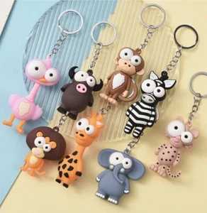 3D Cute Cartoon Eye Elephant Doll Keychain Animal Key Women Bag Gifts Pendant - Picture 1 of 16