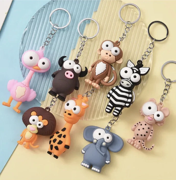 3D Cute Cartoon Eye Elephant Doll Keychain Animal Key Women Bag Gifts Pendant - Image 1 of 4