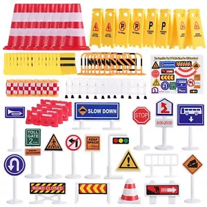 Street Road Signs Playset Miniatures Traffic Signs for Kids Street Signal Tra... - Picture 1 of 9