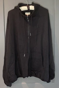 melloday black zip front Mock Neck sweatshirt size 3X - Picture 1 of 8