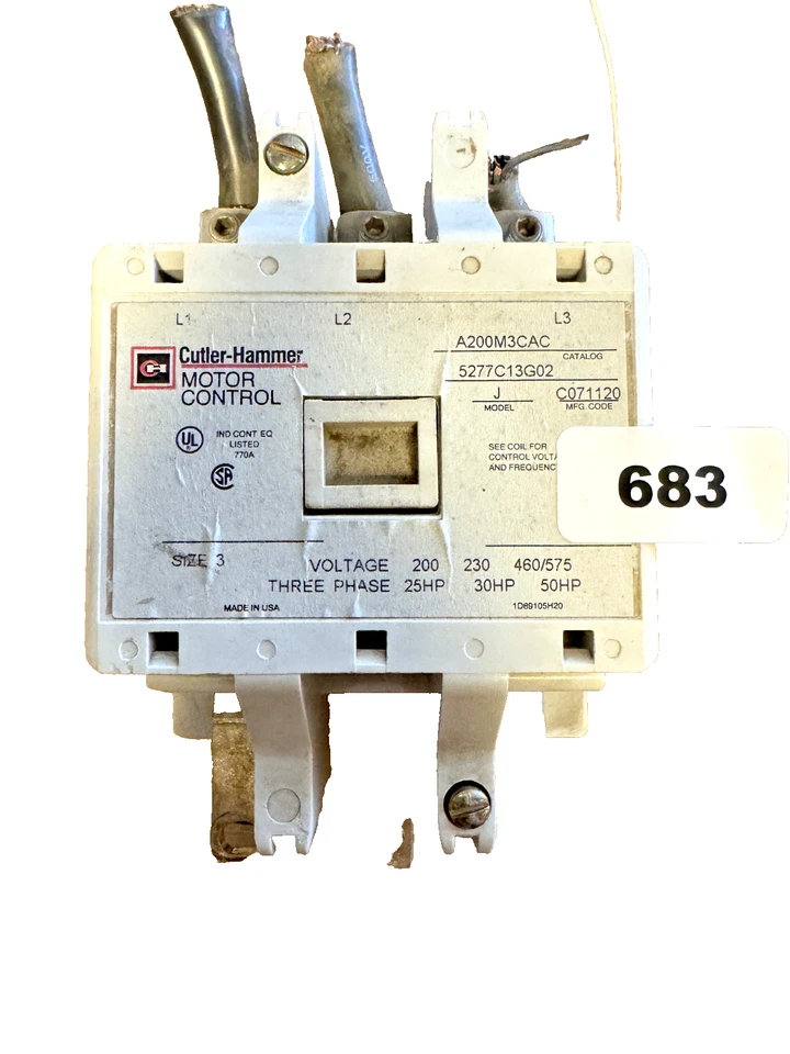 CUTLER-HAMMER A200M3CAC, Motor Control/ 475V - Image 1 of 1