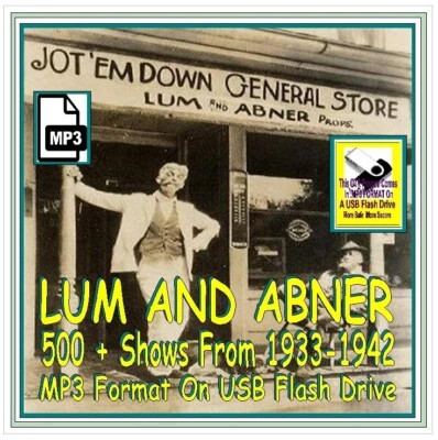 LUM AND ABNER 1933-1942  500+ Choice Old Time Radio Shows MP3 On USB Flash Drive - Image 1 of 4