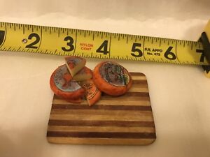 Miniature Dollhouse Food Board Of Gourmet Cheeses