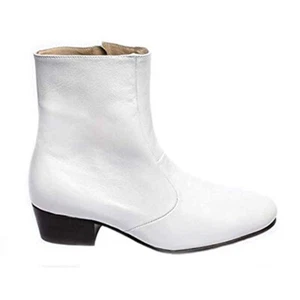 Mens White Elvis Tribute Boots - Picture 1 of 2