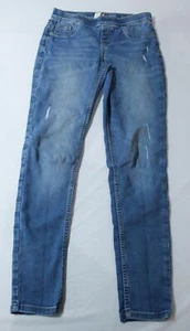 Justice Girls Mid Rise Denim Full Length Leggings AC2 Medium Wash Size 14 - Picture 1 of 4