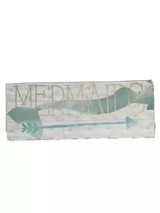 Mermaid Wooden Plaque/picture/room Decor 10x26 - Picture 1 of 6