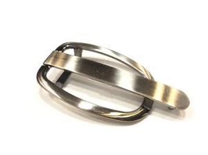 FIBBIA OVALE CM 9 OTTONE BRUNITO ARGENTO - Picture 1 of 2