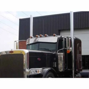 Visera de caída de pajarita SS 12 a 8 pulgadas, montaje lateral para Peterbilt - PFT-SM-BT-12X8-SS - Imagen 1 de 1