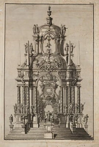 PFEFFEL (*1715) nach BIBIENA (*1696), Barocker Theater Entwurf, KSt. Barock - Bild 1 von 5