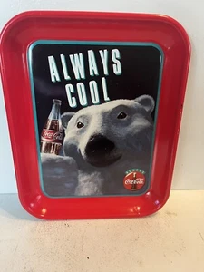 - Coca-Cola polar bear serving tray Vintage 1993 Plant Tray - Picture 1 of 5