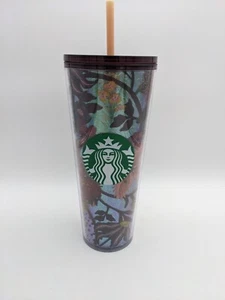 Starbucks Fall 2021 Iridescent Foil Floral Halloween Venti 24oz Cold Tumbler New - Picture 1 of 11