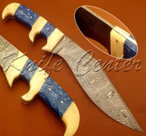 HERMOSO CUCHILLO KUKRI BOWIE DE CAZA DAMASCO HECHO A MANO PERSONALIZADO MANGO ACRÍLICO - Imagen 1 de 11