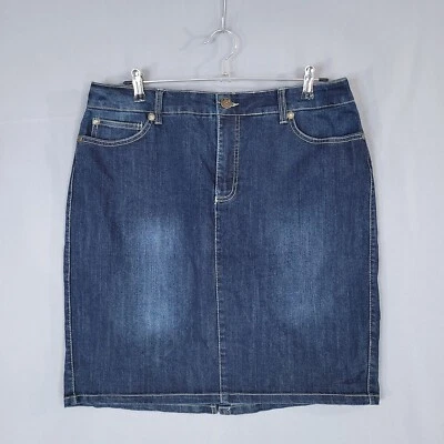 Nine West Vintage America Women's Denim Skirt Back Slit Blue Size 30/10 - Image 1 of 4