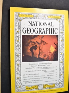 NATIONAL GEOGRAPHIC MAGAZIN - MÄRZ 1960 - AMERIKANISCHE VULKANE + NEPAL TREKKING - Bild 1 von 3