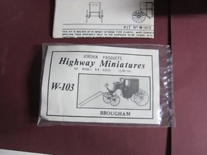 Jordan Highway Miniatures Brougham HO Kit #W-103 Como Nuevo En Paquete Sellado - Imagen 1 de 2