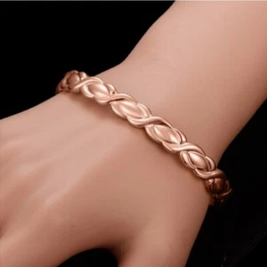 Pure Copper Magnetic Bracelet for Arthritis Pain Relief Therapy Anklet Bangle - Picture 1 of 17