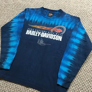 Vintage Harley Davidson Motorcycles Tie Dye Long Sleeve T-Shirt Medium HD Logo - Picture 1 of 9