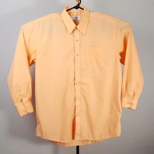 Daniel Ellissa Mens 17.5 34-35 Orange Button Pocket Long Sleeve Shirt - Picture 1 of 6