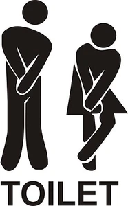 Funny Toilet Entrance Sign Decal Vinyl Sticker - Shops,Offices,Home,Cafe, Hotels - Picture 1 of 1